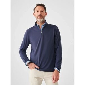 Faherty Movement Sweater Mens Large Blue Nights 1/4 Zip Golf Huckberry NWT $148